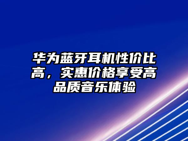 華為藍(lán)牙耳機(jī)性價(jià)比高，實(shí)惠價(jià)格享受高品質(zhì)音樂(lè)體驗(yàn)