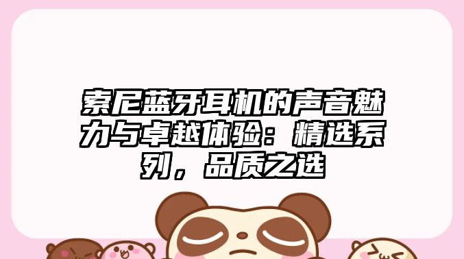 索尼藍(lán)牙耳機(jī)的聲音魅力與卓越體驗(yàn)：精選系列，品質(zhì)之選