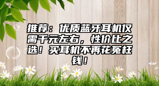 推薦：優(yōu)質(zhì)藍(lán)牙耳機(jī)僅需千元左右，性價(jià)比之選！買耳機(jī)不再花冤枉錢！
