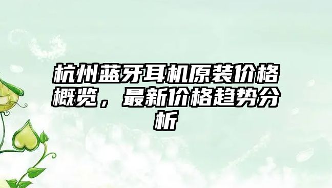 杭州藍(lán)牙耳機(jī)原裝價(jià)格概覽，最新價(jià)格趨勢(shì)分析
