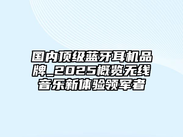 國內(nèi)頂級藍牙耳機品牌_2025概覽無線音樂新體驗領(lǐng)軍者