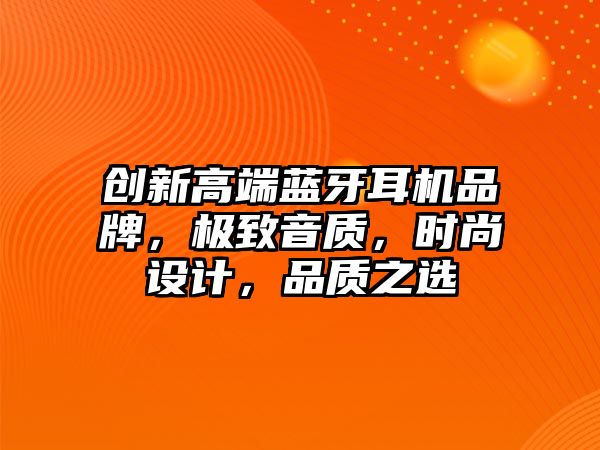 創(chuàng)新高端藍(lán)牙耳機(jī)品牌，極致音質(zhì)，時(shí)尚設(shè)計(jì)，品質(zhì)之選