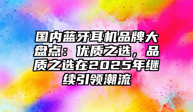 國(guó)內(nèi)藍(lán)牙耳機(jī)品牌大盤點(diǎn)：優(yōu)質(zhì)之選，品質(zhì)之選在2025年繼續(xù)引領(lǐng)潮流