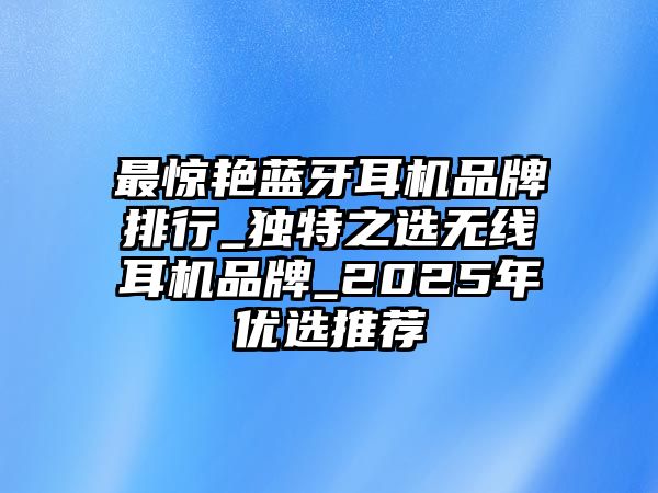 最驚艷藍(lán)牙耳機(jī)品牌排行_獨(dú)特之選無線耳機(jī)品牌_2025年優(yōu)選推薦